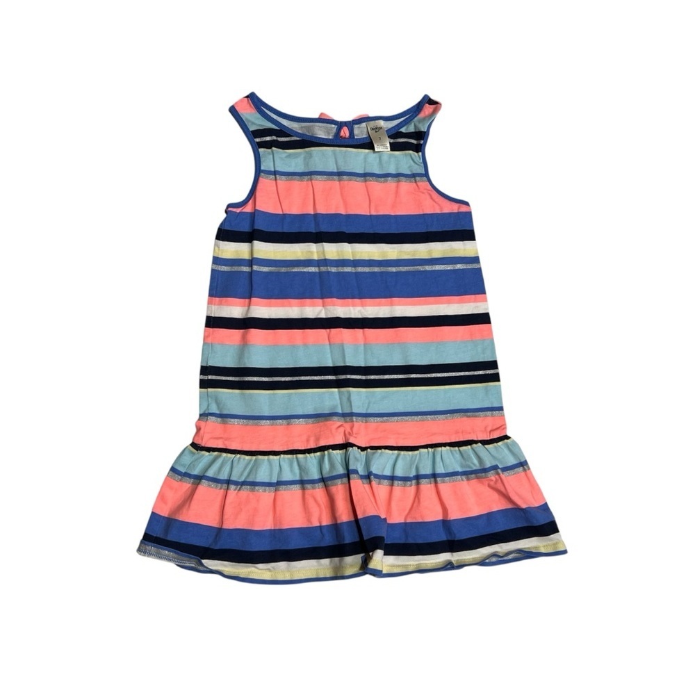 Striped Kids Dress - Blue, Pink, and White